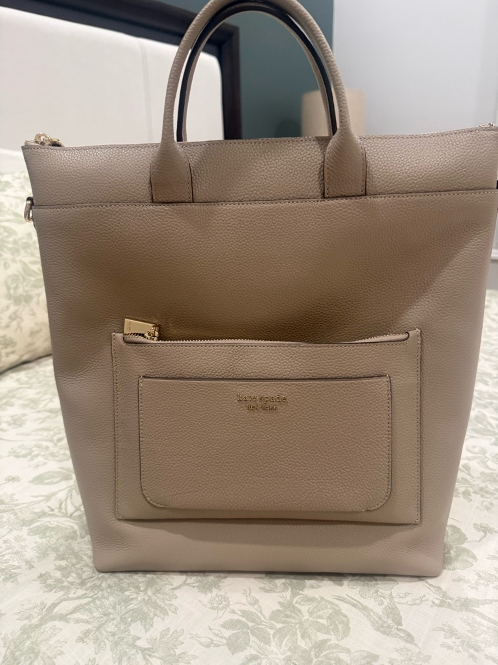 Kate Spade Taupe Leather Tote Bag - NEW & Never Used